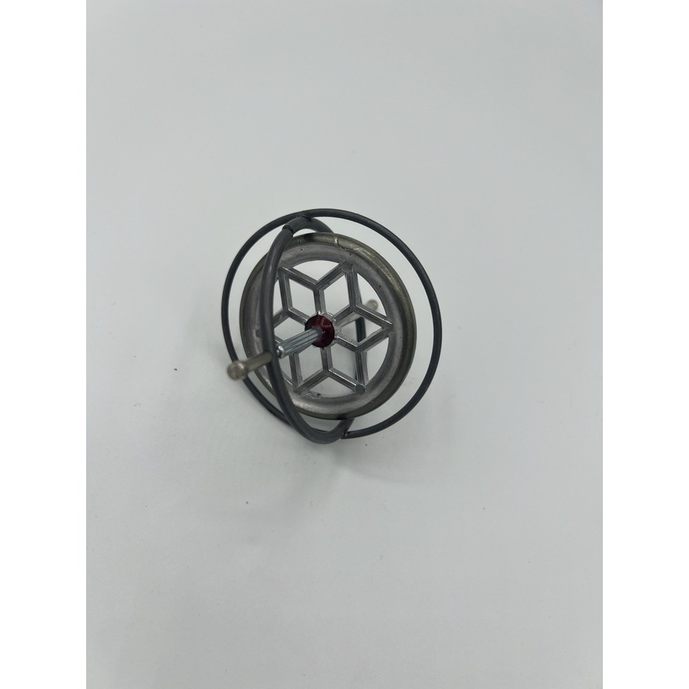 VTG 1950s Metal Gyroscope Spinning Top Red Center Classic Tin Toy Collectible